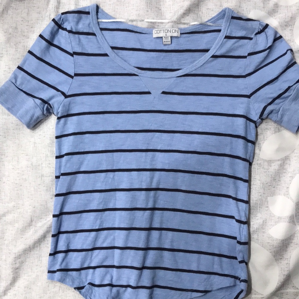 EUC Sweet Blue Short Sleeved Striped T-shirt